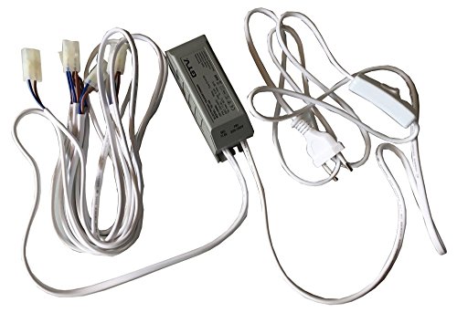 Transformator 12V 35-105W nur 11cm lang Elektronischer Halogentrafo inklusive Kabel für bis zu 5 Leuchten 3,75 Meter Länge von LISSEK