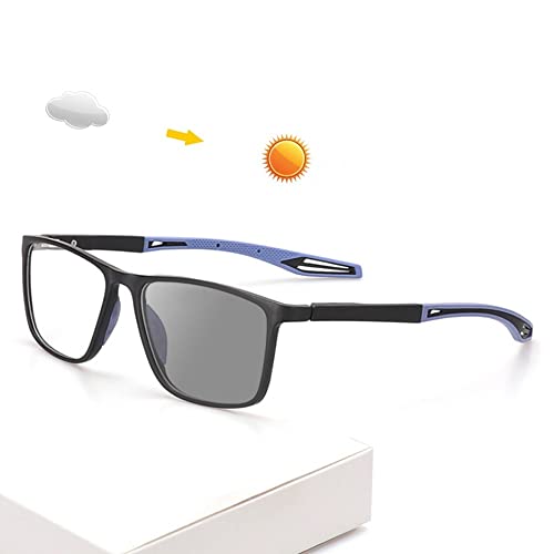LISSY Photochrome Lesebrillen Unisex Lesehilfe Lesebrille Selbsttönende Asphärische Sonnenbrille Anti UV Outdoor-Sportbrille 1.0 1.5 2.0 2.5 3.0 (Color : Blue, Size : +1.50) von LISSY