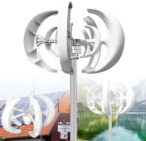 12/24 V Windturbinen-Set – 5 Rotorblätter + Controller, Vertikaler Windturbinengenerator (100–500 W), 2 M/S Windgeschwindigkeit, Für Wohnmobil, Yacht, Bauernhof,12v-400w von LISTaRSw