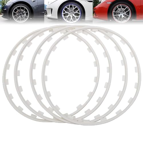 16-20 Zoll Felgenrandring, Autofelgenschutz (4er-Set), Passend Für Jedes Fahrzeug, Reifenschutz/Kratzfest ​- Universal,White-16in von LISTaRSw