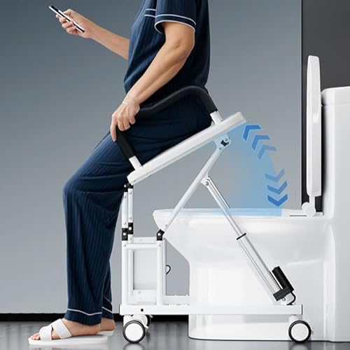 Beweglicher Elektrischer Toilettenstuhl Mit Fernbedienung/Rutschfesten Armlehnen, Automatischer Toilettenstuhl-Aufsteller Mit 360°-Universalrädern Und -Bremsen Beweglicher Elektrischer Toilettenstuhl Mit Fernbedienung/Rutschfesten Armlehnen, Automatischer Toilettenstuhl-Aufsteller Mit 360°-Universalrädern Und -Bremsen von LISTaRSw