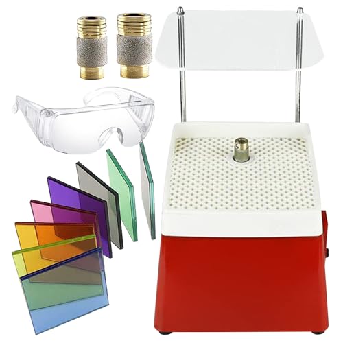 Buntglas-Schleif-Starter-Set, Mit 5/8" Und 1" Diamant-Schleifbits, Wasserbett-Design, Brille + Augenschutz-Schallwand, Zum Formen Von Keramikglas,Red Buntglas-Schleif-Starter-Set, Mit 5/8" Und 1" Diamant-Schleifbits, Wasserbett-Design, Brille + Augenschutz-Schallwand, Zum Formen Von Keramikglas,Red von LISTaRSw