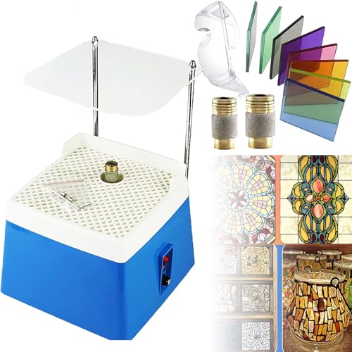 Glasschleifmaschine, Kunstdekoration FüR Die Glasverarbeitung, Mit 5/8" Und 1" SchleifeinsäTzen, Wasserbett-Design + Augenschutz-Schallwand + Brille + üBungszubehöR,Blue Glasschleifmaschine, Kunstdekoration FüR Die Glasverarbeitung, Mit 5/8" Und 1" SchleifeinsäTzen, Wasserbett-Design + Augenschutz-Schallwand + Brille + üBungszubehöR,Blue von LISTaRSw