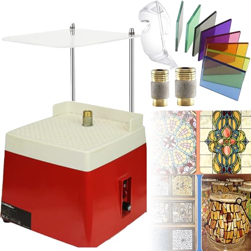 Glasschleifmaschine, Kunstdekoration FüR Die Glasverarbeitung, Mit 5/8" Und 1" SchleifeinsäTzen, Wasserbett-Design + Augenschutz-Schallwand + Brille + üBungszubehöR,Red Glasschleifmaschine, Kunstdekoration FüR Die Glasverarbeitung, Mit 5/8" Und 1" SchleifeinsäTzen, Wasserbett-Design + Augenschutz-Schallwand + Brille + üBungszubehöR,Red von LISTaRSw