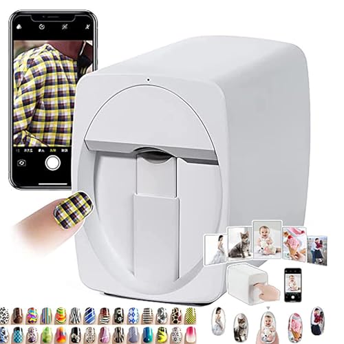 Intelligenter Nagelkunstdrucker – 25 Sekunden Zum Fertigstellen Jedes Musters, Digitaler Mobiler Nagelkunstdrucker(App/DIY/Wlan/USB), 3D-Nageldrucker – 2400Dpi Druckauflösung,White von LISTaRSw