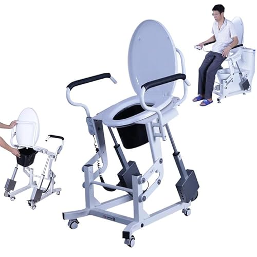 Patientenlifter-Transfermaschine - Doppelarmlehnen-Design, Elektrischer Toilettensitzheber, Mit 180° Geteiltem Sitz Und 360° Feststellrolle, Für Behinderte Und ältere Menschen Patientenlifter-Transfermaschine - Doppelarmlehnen-Design, Elektrischer Toilettensitzheber, Mit 180° Geteiltem Sitz Und 360° Feststellrolle, Für Behinderte Und ältere Menschen von LISTaRSw