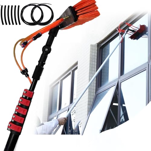 Photovoltaik-Reiniger-Teleskop-Reinigungsstange (3,6/5,4/6/7,2/9/10,8 M), Solarpanel-Reinigungsbürste, Verdickte Teleskopstange Aus Aluminiumlegierung, Fensterreiniger-Set,10.8M/36FT von LISTaRSw