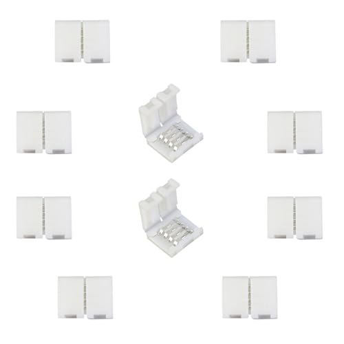 LITAELEK 10 Stück 4-Polige LED-Verbinder Mit Klippbefestigung für 8mm Breite SMD 2835 3528 RGB Streifen - Schnellverbinder, Stecker und Stripe Connector LITAELEK 10 Stück 4-Polige LED-Verbinder Mit Klippbefestigung für 8mm Breite SMD 2835 3528 RGB Streifen - Schnellverbinder, Stecker und Stripe Connector von LITAELEK