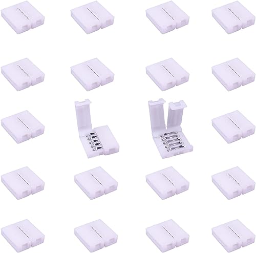 LITAELEK 20pcs LED Streifen Verbinder 5 polig 12mm Breit SMD 5050 RGBW LED Strip Connector LED Stripe Anschluss RGBW LED Band Schnellverbinder Stecker 5-Pin LED Leiste Steckverbinder Adapter von LITAELEK
