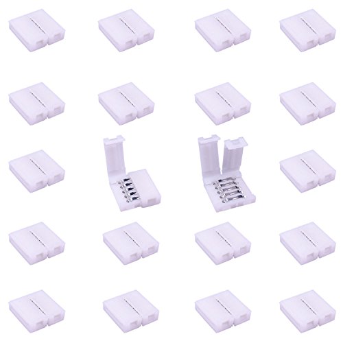 LITAELEK 20pcs LED Streifen Verbinder 5 polig 10mm Breit SMD 5050 RGBW LED Strip Connector LED Stripe Anschluss RGBW LED Band Schnellverbinder Stecker 5-Pin LED Leiste Steckverbinder Adapter von LITAELEK