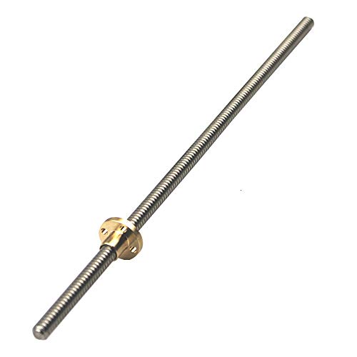 Lt-lead screw, 1set T8 Bleischraube 8mm Blei 2mm / 4mm / 8mm Pitch 2 mm OD 8mm L 100 200 300 350 400 500 600 1000 1200 mm Mit Messingmutter for CNC-3D-Drucker ( Farbe : Lead 4mm , Größe : 800mm ) von LITAO-XIE,