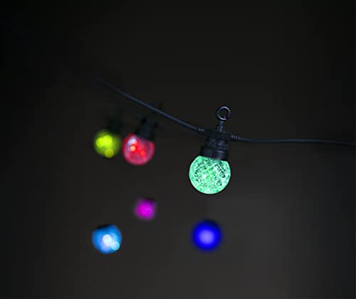 Lite Bulb Moments Smart Outdoor Light Chain | Partybeleuchtung | 12m, 25 x Globe Facets | Wasserfeste Lichterkette IP65 | smart, app-gesteuert | +16 Mio Farben | dynamische Szenen | Musik-Sync von LITE BULB MOMENTS