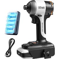 Litheli - Schrauber mit 10.000mAh Li-Ion-Akku, 20V 230 Nm Maximales Drehmoment, 3 Modi, 6.35MM Präzisionsspannzange, LED-Leuchten für Reparaturen und Litheli - Schrauber mit 10.000mAh Li-Ion-Akku, 20V 230 Nm Maximales Drehmoment, 3 Modi, 6.35MM Präzisionsspannzange, LED-Leuchten für Reparaturen und von LITHELI