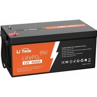 Litime - 12V 400Ah Lithium Batterie Akku LiFepo4 Integriertes 250A bms, 5120Wh Nutzbare Energie, 4000-15000 Zyklen, perfekt für Heim-Solaranlage von LITIME
