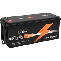 Litime - 12V 200Ah Batterie LiFePO4 Akku mit 100A bms, 2560Wh Deep Cycle Lithium Batterie, 4000-15000 Zyklen Perfekt für Solaranlage Off-Grid-Packung1 von LITIME