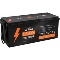 Litime - Batterie Lithium 24V 100Ah Akku LiFePO4 mit 100A bms, Max. 2560Wh Energie, 10 Jahre Lebensdauer, idealer Ersatz für Blei-Säure, von LITIME