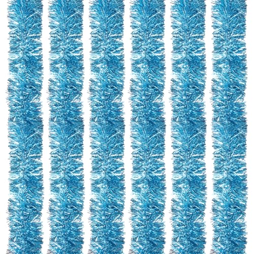 118 Fuß hellblaue Weihnachts-Lametta-Girlande, metallische Twist-Girlande, glänzende hängende Folie, Lametta-Banner für Weihnachtsbaum, Zuhause, Büro, Party-Dekoration 118 Fuß hellblaue Weihnachts-Lametta-Girlande, metallische Twist-Girlande, glänzende hängende Folie, Lametta-Banner für Weihnachtsbaum, Zuhause, Büro, Party-Dekoration von LITLANDSTAR