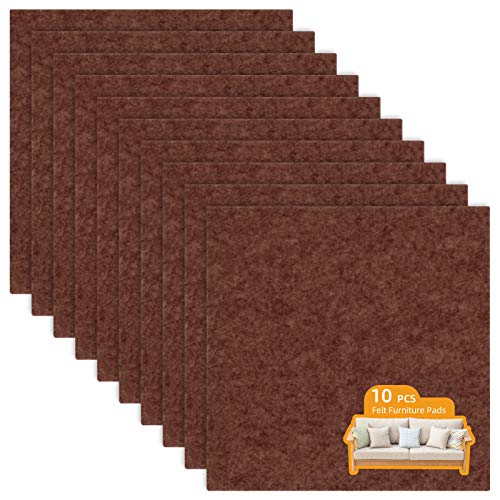 LITLANDSTAR 10 PCS self-Adhesive Furniture Filz Pads 20 * 20cm,filzgleiter selbstklebend Möbelpolster für Sofa Couch Tischbeine Stuhl möbelfüße, braun von LITLANDSTAR