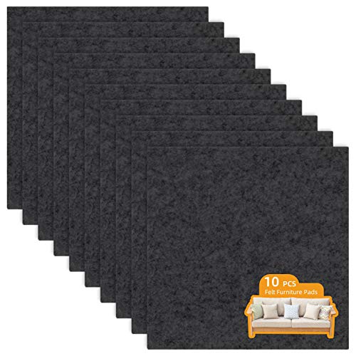 LITLANDSTAR 10 PCS self-Adhesive Furniture Filz Pads 20 * 20cm,filzgleiter selbstklebend Möbelpolster für Sofa Couch Tischbeine Stuhl möbelfüße, schwarz von LITLANDSTAR