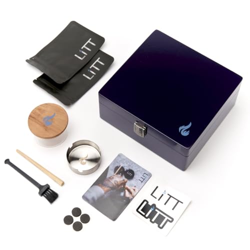 LITT Stash Box - Smoking Accessories Storage 3 Compartment Handcrafted Organizer | Lifestyle Accessory (Purple) von LITT