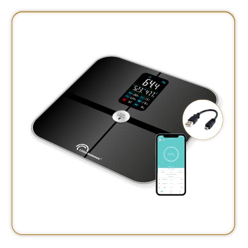 LITTLE BALANCE 8415 Cardio Connect 4 USB Impedanzmesser angeschlossen, Hartglas, Schwarz von LITTLE BALANCE