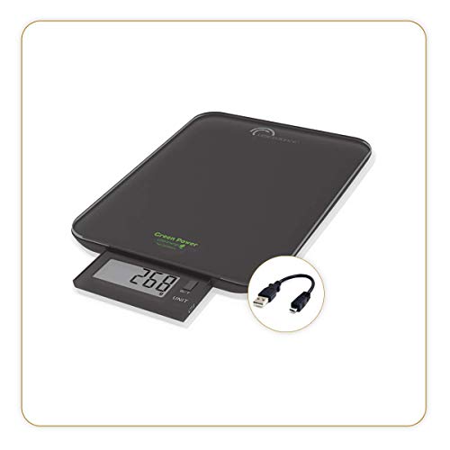 LITTLE BALANCE 8580 Slide 10 Schwarz USB-R Küchenwaage ohne USB-Batterie, reparierbar, 10 kg, Schwarz von LITTLE BALANCE