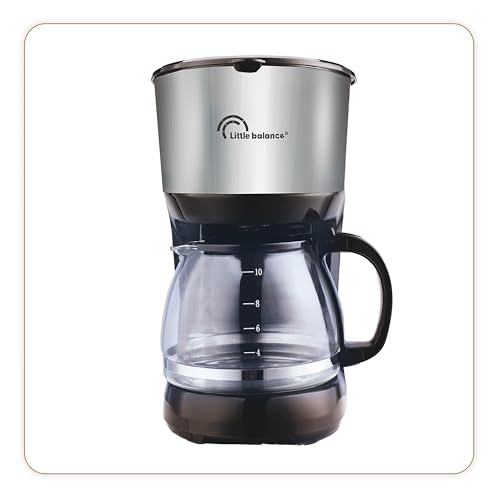 LITTLE BALANCE 8629 Little Café, Filterkaffeemaschine, Glaskanne, 10 Tassen, 750 W, Edelstahl-Finish, Schwarz von LITTLE BALANCE