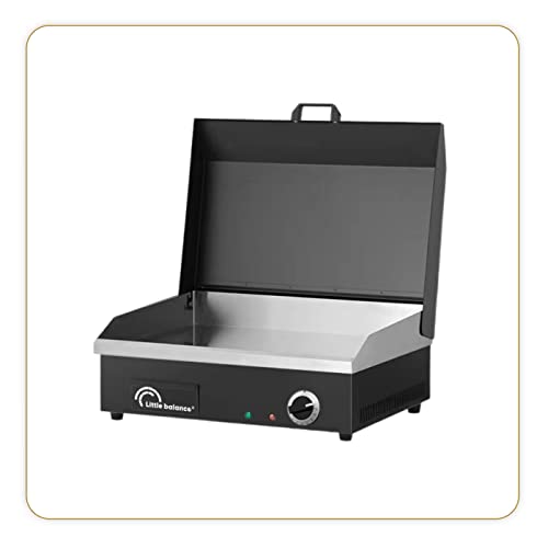 LITTLE BALANCE 8668 Snack Plus Black Edition, Elektrische Grillplatte für 6-8 Personen, Kochplatte aus Stahl, antihaftbeschichtet, 8 mm, Deckel, 2900 W, Schwarz von LITTLE BALANCE