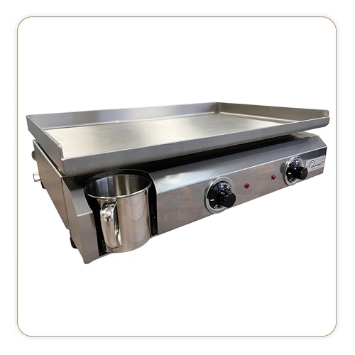 LITTLE BALANCE 8679 Amplitude 60-40, semi-professionelle elektrische Grillplatte, 2 unabhängige Kochzonen, 3000 W, 100% französische Herstellung, komplett aus Edelstahl von LITTLE BALANCE