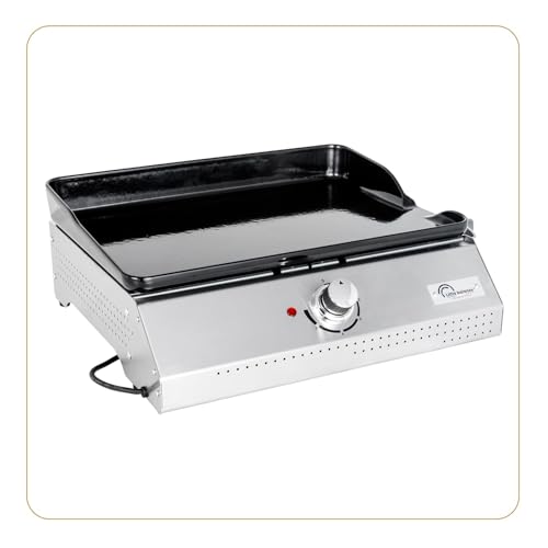 LITTLE BALANCE 8713 Biscarosse 50-35, elektrische Grillplatte, emailliertes Gusseisen, XL, 2150 W, hergestellt zu 100% in Frankreich, Edelstahl von LITTLE BALANCE