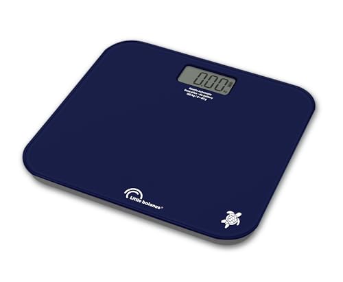 LITTLE BALANCE 8854 Kinetic Auto Blue, Digitale Personenwaage, ohne Batterie, mit Dynamo, umweltfreundlich, LCD-Display, 180 kg/50 g, Blau von LITTLE BALANCE