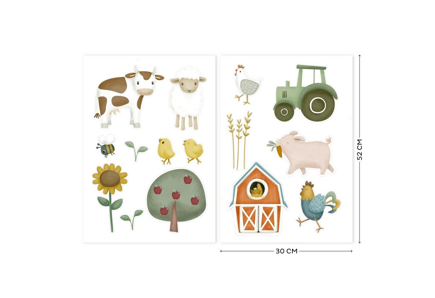 LITTLE DUTCH Wandsticker Little Farm (Set), Selbstklebend (2x - 42x30cm) von LITTLE DUTCH