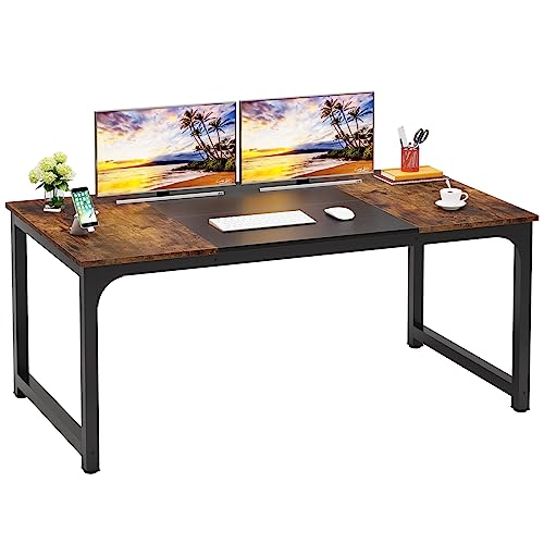 LITTLE TREE 70,8 Zoll großer Chefschreibtisch, einfacher Computerarbeitsplatz mit 31,5 Zoll breiter Arbeitsfläche für das Homeoffice von LITTLE TREE