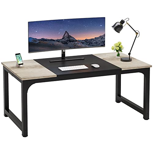 LITTLE TREE Executive Computer-Büroschreibtisch, Größe XL, 180 cm, Grau + Schwarz von LITTLE TREE
