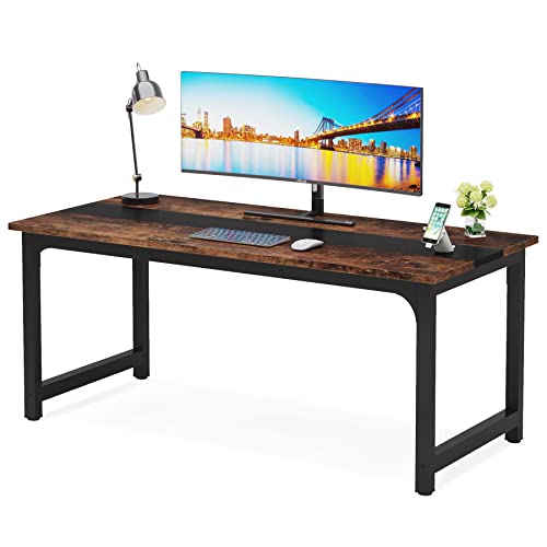 LITTLE TREE Großer Chefschreibtisch, einfacher Computer-Arbeitsplatz mit 80 cm extra breitem Schreibtisch für Home Office, 160 cm von LITTLE TREE