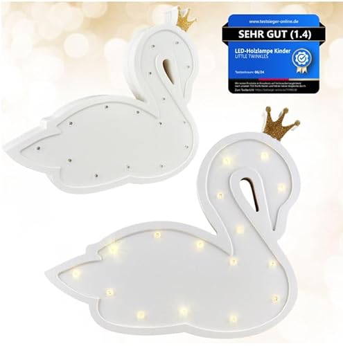 Kinder Nachtlicht aus Kiefernholz – Dimmbar, Timer, Warmes & Angenehmes Licht – Kinderzimmer Deko-Lampe, Leselampe & Schlummerlicht, Schwan Kinder Nachtlicht aus Kiefernholz – Dimmbar, Timer, Warmes & Angenehmes Licht – Kinderzimmer Deko-Lampe, Leselampe & Schlummerlicht, Schwan von LITTLE TWINKLES