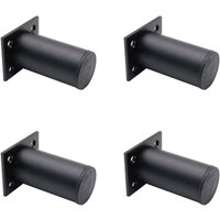 4 Stück verstellbare Möbelbeine, mattschwarze Aluminiumlegierung, 38 x 80 mm, für Schrank, Couchtisch, Möbel, Sofa, Stützbein von LITZEE