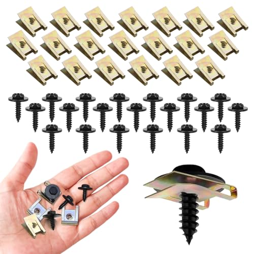 40 Stück Blechmutter Schraube Mutter Clip Kit, Blechschrauben und U Typ Karosserieschrauben Set für Unterbodenschutz auto, Blechmuttern Sortiment für Radkastenabdeckung Kotflügel Platte 40 Stück Blechmutter Schraube Mutter Clip Kit, Blechschrauben und U Typ Karosserieschrauben Set für Unterbodenschutz auto, Blechmuttern Sortiment für Radkastenabdeckung Kotflügel Platte von LITZEE