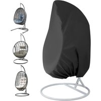 Hängesessel-Abdeckung, Garten-Rattan-Geflecht, wasserdicht, Schutzhülle für Hängesessel, wasser- und staubabweisend – 190 x 115 cm (schwarz) von LITZEE