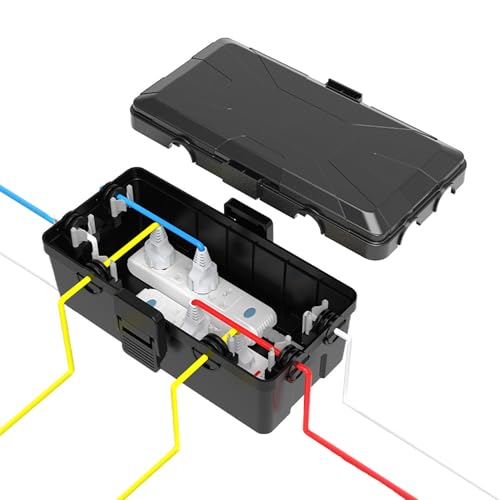 Kabelbox Wasserdicht, IP54 Wasserdichte Kabelbox Outdoor für Schützen Timer Outlet Plug, Steckerschutz Aussen Wasserdicht, Kabelschutz Aussenbereich für Verlängerungskabel Steckdose, Plug (Schwarz) von LITZEE