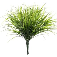 Künstliche Sträucher aus Kunststoff, 37 cm, grün, Kunstpflanzen, künstliche Weizengraspflanzen für den Außenbereich, Garten, Zuhause, Tisch, Küche, von LITZEE