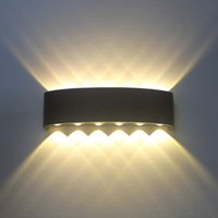 Schwarze LED-Innenwandleuchte, 12 W, moderne Wandlampe, Aluminium-Wandleuchte, Up-Down-Spotlicht, Nachtlampe für Wohnzimmer, Schlafzimmer, Flur, von LITZEE