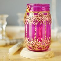 Boho Dekor Henna Endtischkerze Laterne Centerpiece Mason Jar Decor Votiv Kerzenhalter Teelichthalter Shabby Chic von LITdecor