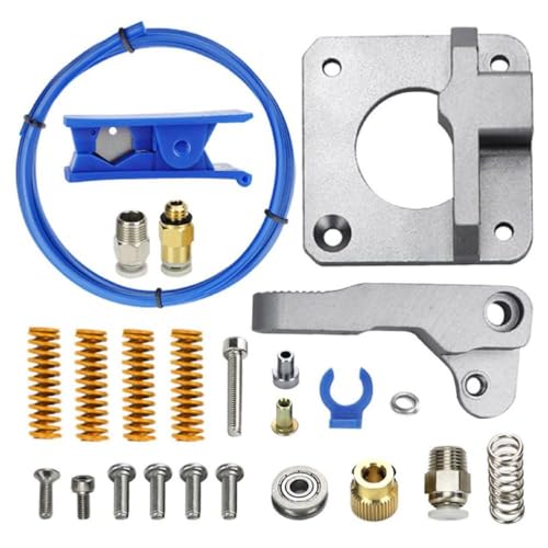 LIUASMUE 9-teiliges 3D Drucker Teile Set Pneumatische Kupplungen Ganzmetall Extruder Bettebene Feder Steinböcke Bowden PTFE Schläuche 1 75 Mm 3D Drucker Zubehör Werkzeug Set von LIUASMUE