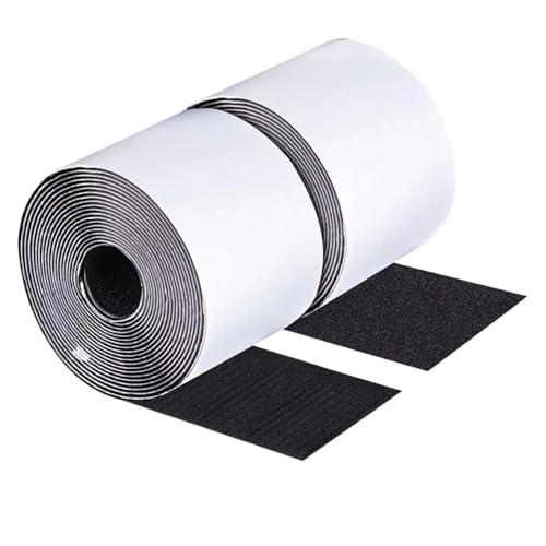 LIUCH 1/2/5M Klettstreifen mit Kleber, starker selbstklebender Verschluss, doppelseitige Montagebänder for Heimwerkerarbeiten, 20–50 mm, Schwarz(Black 2meter,30mm Wide) von LIUCH