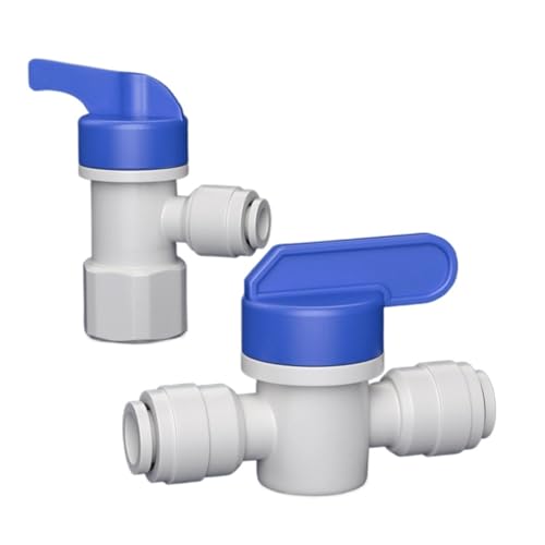 LIUCH 1/4" 3/8" OD Rohrhahn Absperrkugelhahn POM Schnellmontage-Anschluss T-Stück Ellenbogen Reduzierer Aquarium RO Wasserfilter Umkehrosmose(9.52mm-1I2 Male-01) von LIUCH