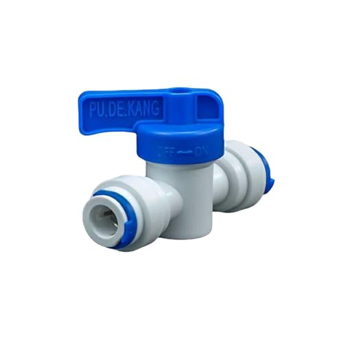 LIUCH 1/4" 3/8" OD Rohrhahn Absperrkugelhahn POM Schnellmontage-Anschluss T-Stück Ellenbogen Reduzierer Aquarium RO Wasserfilter Umkehrosmose(Brass 1l2 BSP-6.35) von LIUCH