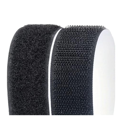 LIUCH 1-25M Klettverschlüsse Selbstklebende Haken und Schleife Band Verschluss Haus Diy Magic Tap Auto Klebstoff Starke Kleber Aufkleber Aufkleber Strap(Black 10M,30mm) von LIUCH