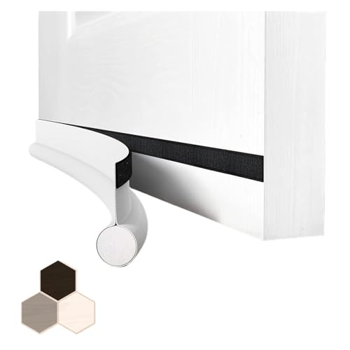 LIUCH 1-4 Stück selbstklebende Türdichtung for die Unterseite, Schalldämmung, flexibel, winddicht, Gummischaum-Dichtungsstreifen for unter der Tür(Single white,4pcs) von LIUCH