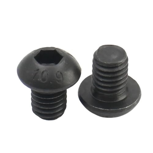 LIUCH 10–100 Stück M1.6 M2 .5 M3 M4 M5 M6 A2-70 304 Edelstahl Schwarz Grade 10.9 Stahl Sechskant Innensechskant Linsenkopfschraube ISO7380(Grade 10.9 steel,12MM_M2 100PCS) von LIUCH